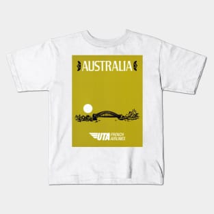 Vintage Travel Poster UTA French Airlines Australia Kids T-Shirt